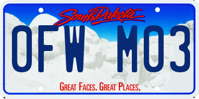 SD license plate 0FWM03