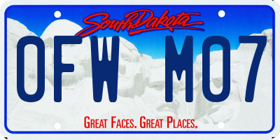 SD license plate 0FWM07