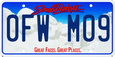 SD license plate 0FWM09