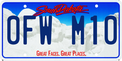 SD license plate 0FWM10