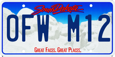 SD license plate 0FWM12