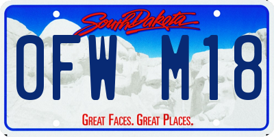 SD license plate 0FWM18