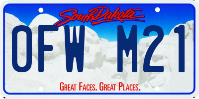SD license plate 0FWM21
