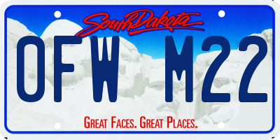 SD license plate 0FWM22