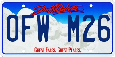 SD license plate 0FWM26