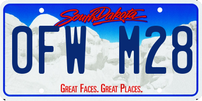 SD license plate 0FWM28