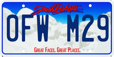 SD license plate 0FWM29