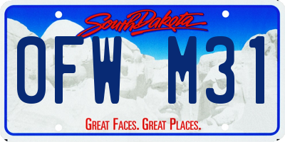 SD license plate 0FWM31