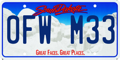 SD license plate 0FWM33