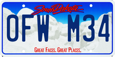SD license plate 0FWM34