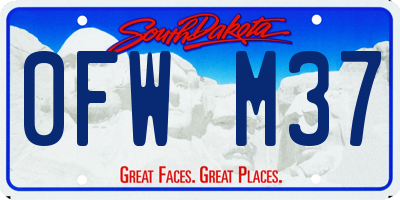 SD license plate 0FWM37