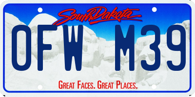 SD license plate 0FWM39