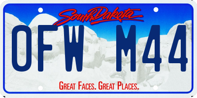 SD license plate 0FWM44
