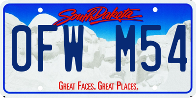 SD license plate 0FWM54