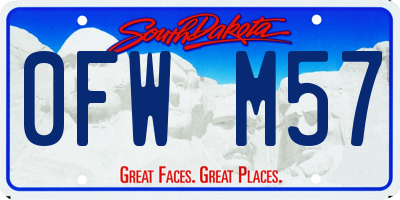 SD license plate 0FWM57