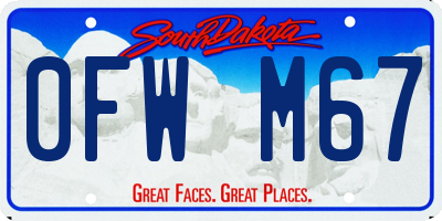 SD license plate 0FWM67