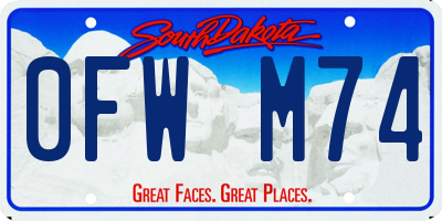 SD license plate 0FWM74