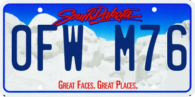 SD license plate 0FWM76