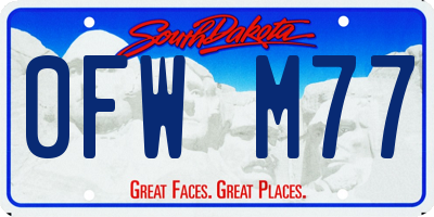 SD license plate 0FWM77