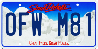 SD license plate 0FWM81