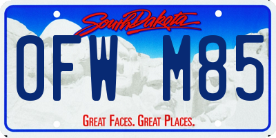 SD license plate 0FWM85