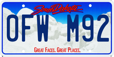 SD license plate 0FWM92