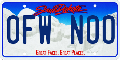 SD license plate 0FWN00