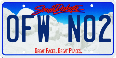 SD license plate 0FWN02
