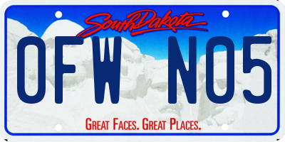 SD license plate 0FWN05