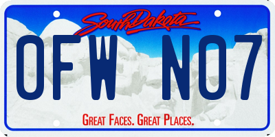 SD license plate 0FWN07