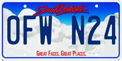 SD license plate 0FWN24