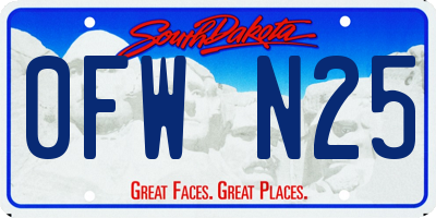 SD license plate 0FWN25