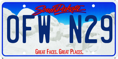 SD license plate 0FWN29