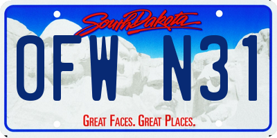 SD license plate 0FWN31