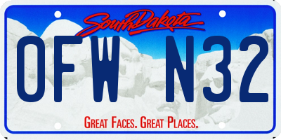 SD license plate 0FWN32