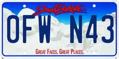 SD license plate 0FWN43
