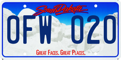 SD license plate 0FWO20
