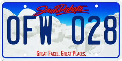 SD license plate 0FWO28