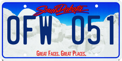 SD license plate 0FWO51