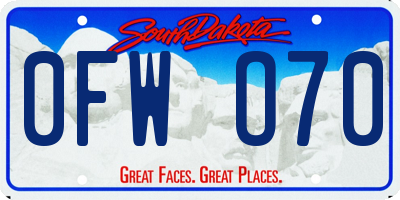 SD license plate 0FWO70