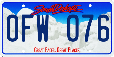 SD license plate 0FWO76