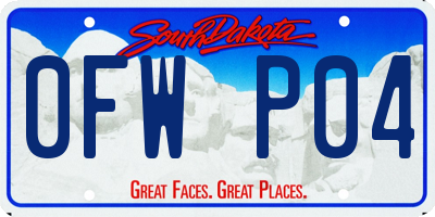 SD license plate 0FWP04