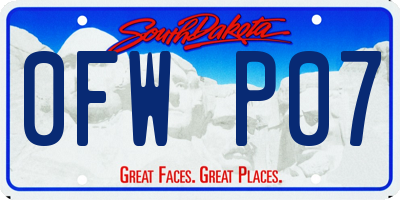 SD license plate 0FWP07