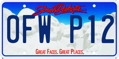 SD license plate 0FWP12