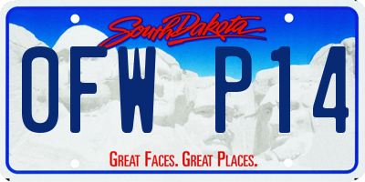 SD license plate 0FWP14