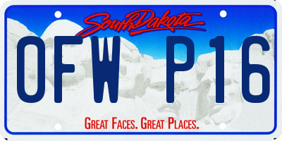 SD license plate 0FWP16