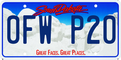 SD license plate 0FWP20
