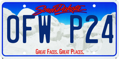 SD license plate 0FWP24