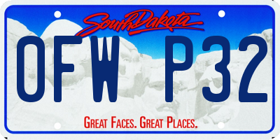 SD license plate 0FWP32