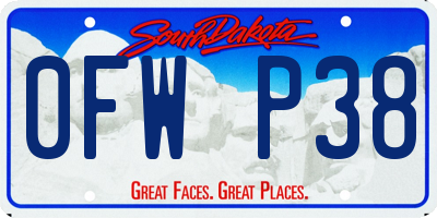 SD license plate 0FWP38
